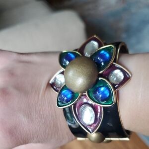 Vintage Boho Enamel Flower Bracelet